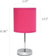 LT2007-HPK-LB Countertop, Bulb Simple Designs Basic Chrome Mini Table Lamp for Living Room, Nightstand, Desk, Hot Pink