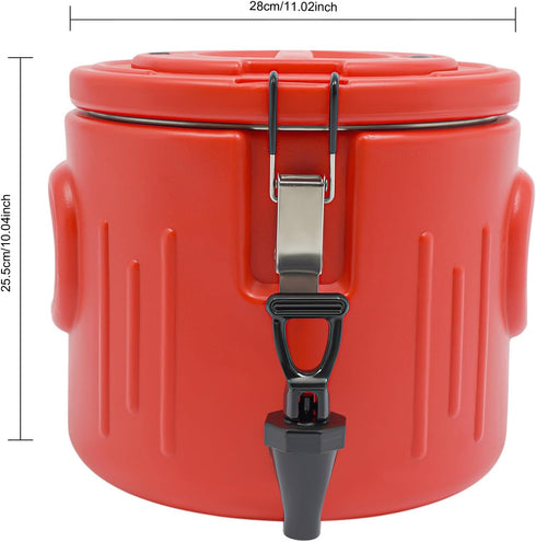CTYSZZA Commercial (2.6 Insulated Beverage Dispenser, Ice & Hot Drink Dispenser with Spout Spigot and Portable Handles