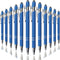 Ballpoint Pen with Stylus Tip, Soft Touch Metal Click Pen, 1.0mm Medium Point, Black Ink, 12 Count (Blue)