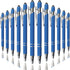 Ballpoint Pen with Stylus Tip, Soft Touch Metal Click Pen, 1.0mm Medium Point, Black Ink, 12 Count (Blue)