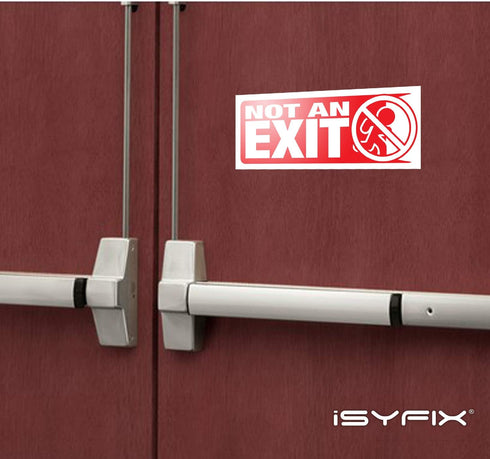 Not An Exit Signs Stickers, 3 Pack 10x4 Inch for Office & Workplace, Premium Self-Adhesive Vinyl, Indoor & Outdoor