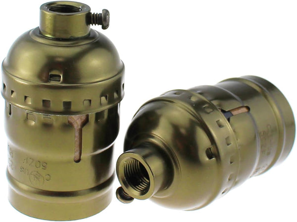 TAODAN 2PCS E26/E27 Old Style Aluminium Lampholders, Industrial Lampholder, Lamp Replacement for Floor