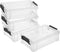 BTSKY 4 Pack Extra Large Capacity Plastic Pencil Box, Stackable Clear Storage Organizer for Office Supplies
