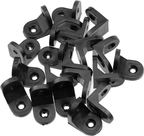 20 2 90 Pcs Small Round L Bracket, Holes Black Plastic Furniture Corner Brace Degree Angle Brackets with Screws