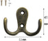 6 Pcs Double Prong Robe Hooks, Dual Coat Hooks Wall Mounted Hanging Clothes for Bathroom Bedroom Door Wall Retro Metal Cloth Hanger Double Coat Hooks with 12 Screws
