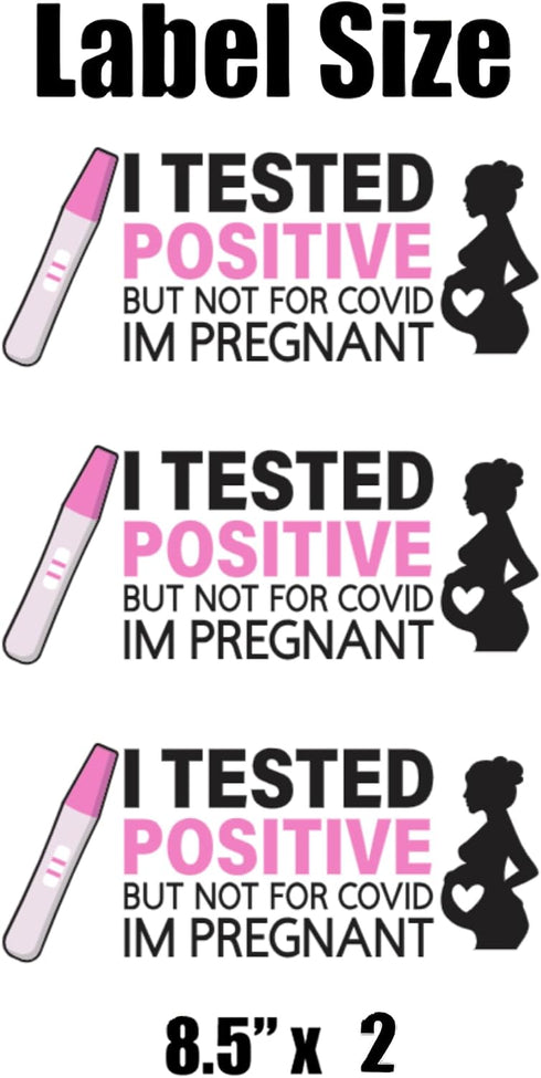 Set 12 I Tested Positive But Not for Covid | I'm Pregnant| Pregnancy Reveal Party Water Bottle Labels |
