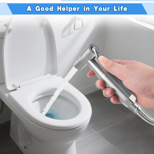 Handheld Bidet Sprayer with Hook Stainless Steel Bidet Sprayer Kit Thread Interface with Adjustable Water Pressure