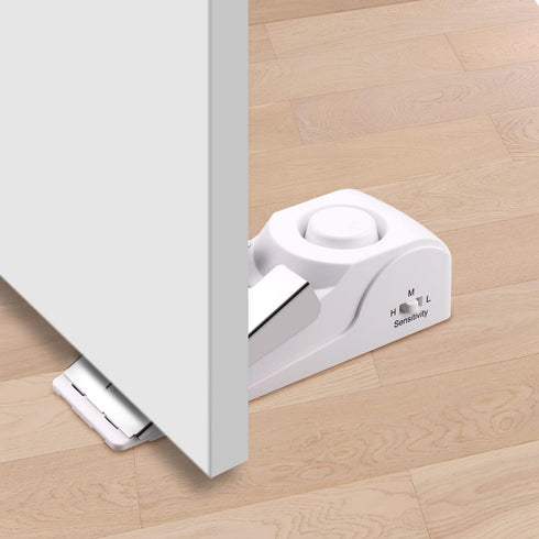 EMDMAK Door Stop Alarm with 120DB Siren - Door Stop for Home & Travel (White) Pack of 4