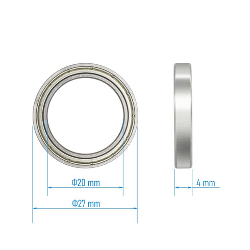 6704ZZ 10 PCS Deep Groove Ball Bearing 20×27×4mm Double Metal Shielded Ball Bearing Chrome Steel P0 Z2 Bearing for Industrial Machine,Power Tools and Mechanical Equipment