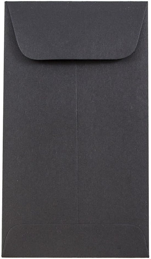 JAM PAPER #5.5 Coin Business Envelopes - 3 1/8 x 5 1/2 - 50/Pack - Smooth Black
