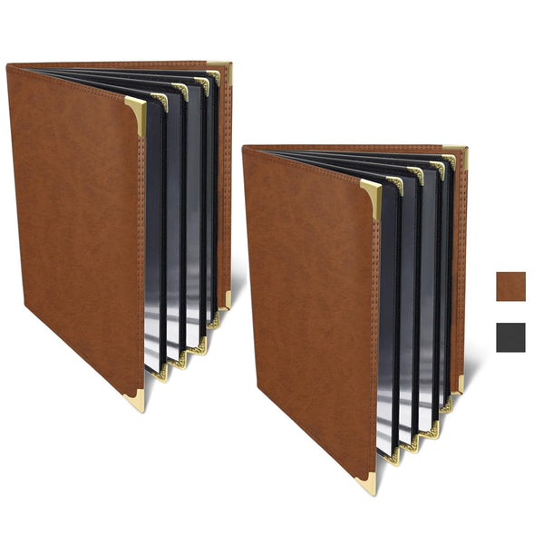 2-Pack Restaurant Menu Covers 8.5 x 11 - Menu Holder 4 Page