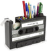 Cassette Tape Dispenser Pen Holder Vase, Black Pencil Pot Stationery Desk Tidy Container Gift by Onepalace