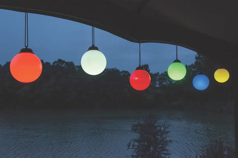 WP465 5" Globe Light, Battery Powered, Light Green, Automatic On and Off for Summer Patio
