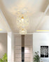 7 White Mini Semi Flush Mount Ceiling Light Hallway Lights Modern Small Metal Acrylic Crystal-Like Chandelier Lamp