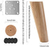 Tophacker 8cm/3.1i Solid Wood Round Furniture Legs, Replacement Sofa Feet, Wooden Cabinet Legs, Table Legs, for TV