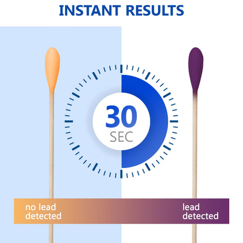 TENDWARE LIFE 60 30 Lead Test Kit Swabs Travel Size, Second Results, Lead Paint Test Kit Household Home Use for Water
