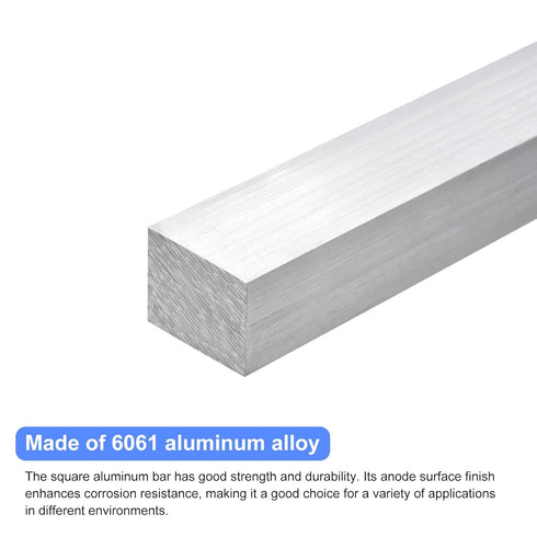 uxcell Square Aluminum Flat Bar - 5/16" Thick 0.4" Width 10" Length 6061 Aluminum Flat Plate for Industrial Building