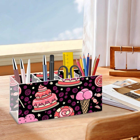 Generic Cartoon Cakes Lollipop Ice Cream Pen and Pencil Holder Acrylic Desktop Organizer Make Up Brush Holder Organizer