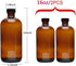 2pcs 16oz Amber Glass Boston Round Bottles with Air Tight Seal, Perfect for Storing Condiments and Homemade Oils