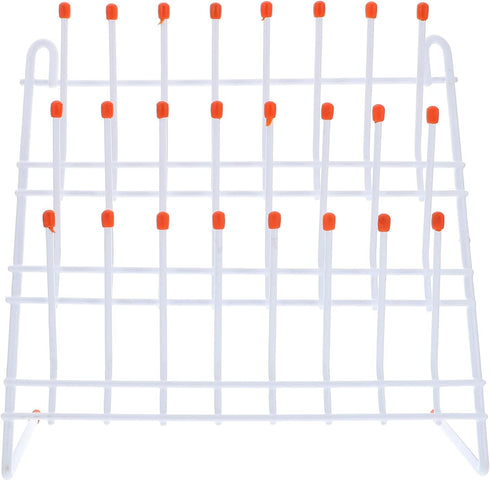 iplusmile Peg Wall Glassware Drying Rack, 24 Peg Metal Wire Lab Glassware Rack, Self-Standing/Wall-Mount