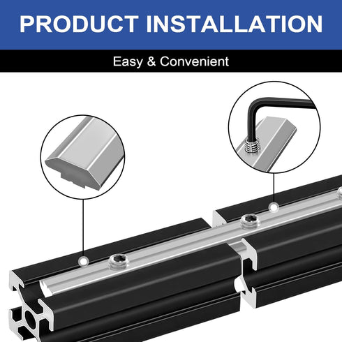 24pcs Seekliny 3030 Extrusion Straight Connector Joining Plate, Corner Bracket for 8020 Aluminum Profile 3D Printer
