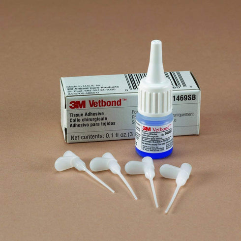 3M 0.1 oz (3 mL) Vetbond Tissue Adhesive Fast-Acting Veterinary Wound Glue for Pets, Surgical-Grade Skin Adhesive