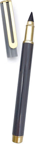 Look Sharp Always Sharp Pen•cil - Compressed Graphite Tip Equals 100 Pencils - Gray Metal Barrel + Cap + Eraser