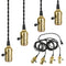 Vintage Plug-in Pendant Light Kit with 1-to-4 Hanging E26/E27 Sockets, Industrial Hanging