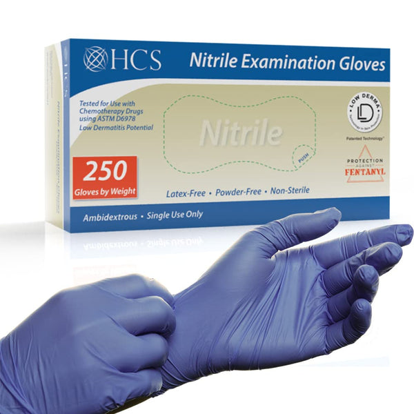 HCS 250 Nitrile Gloves - Disposable, Latex-Free - (More Per Box) Sensitive