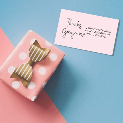 KORTTITALO 50 Package 3.5 2 Inches. Thank You for Supporting My Small Business Cards, Appreciation Note Cards, Insert