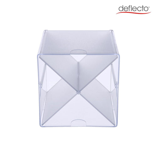 Deflecto Stackable Clear Cube Organizer with Removable Cross Style Dividers, 6 x 6 inches