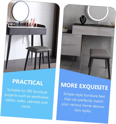 LIFKOME Set 4 Beveled Metal Furniture Legs - of for Tables and Cabinets
