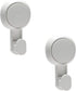 Bath Bliss Power Lock Gel-Suction Hooks, 2 Pack for Shower and Bathroom, White