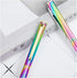RONRONS 6 Pack Rainbow Slim Retractable Ballpoint Pen - Black Ink Metal Pen for Office School Supplies