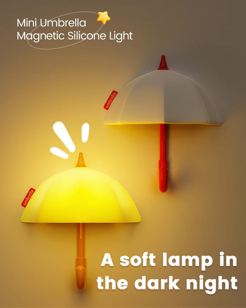 joyful xinghai Kids Night Light Umbrella, Silicone Tap Control Magnetic Bedside Lamp with Time Auto-Off, Cute Portable