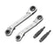 HVAC Service Wrench Set: 3/8 1/4 5/16 Ratchet Wrench with 2 Bit Adapter for Equipment Repair