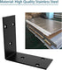 Aufuga (16, 3.4x3.4x2) Black Stainless Steel Shelf Bracket,Joint Right Angle Bracket,L Shape Heavy Duty Metal Corner