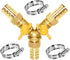 Joywayus 3 Way Shut Off Ball Valve, 3/4" Hose Barb Y Shaped Brass Fitting with 2 Switch
