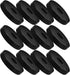 12pcs Black PVC Caster Wheel Pads with Iron Pipe Protection, Round Furniture