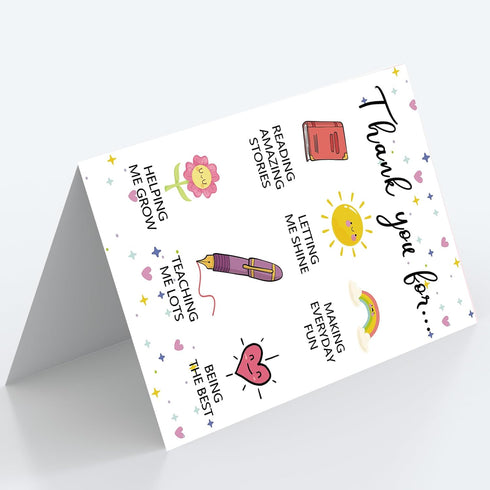 Zyulin Lovely Thank You Teacher Card, Great Teacher Appreciation Gifts Card from Students, Thank You for Helping Me