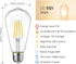 ST21 Bulb 5W(60 Dimmable 3000K Bulb E26 (6-Pack) (5W-Soft LVWIT LED Filament Watt Equivalent) Soft White Vintage Edison