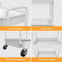 REBECAT 4 Tier Rolling Utility Cart with Drawer, Multifunctional Storage Organizer for Kitchen, Bathroom, Office (Gray)