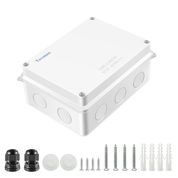 Waterproof Electrical Junction Box, 5.9"x4.3"x2.8", Sturdy ABS Plastic IP65 Dustproof Project Enclosure, White