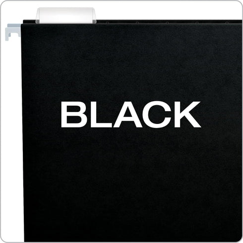 Pendaflex Letter Size File Folders, 50 Pack, 11 Point Black Paper Stock, Adjustable Tabs for Filing Cabinet