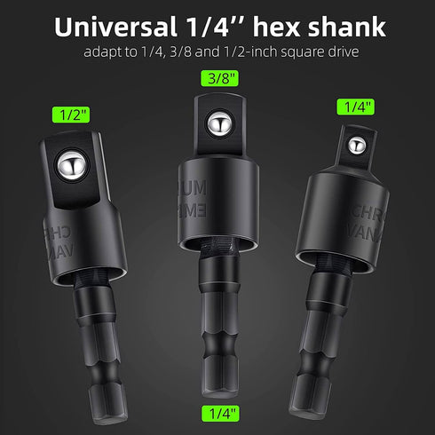 Right Angle Drill Adaptor, 4-in-1 Impact Drill Bit Extension, 360 Rotatable Socket Adapter Set
