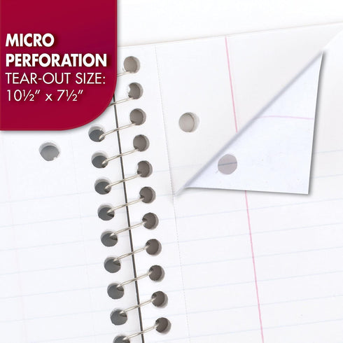 Mead Spiral Notebook, 4 Pack, 1-Subject, Wide Ruled, 70 Sheets per Notebook, 7-1/2" x 10-1/2", Colors Vary (72873)