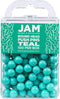 JAM PAPER 100/Pack Colorful Push Pins - Round Head Map Thumb Tacks - Teal Pushpins