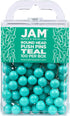 JAM PAPER 100/Pack Colorful Push Pins - Round Head Map Thumb Tacks - Teal Pushpins