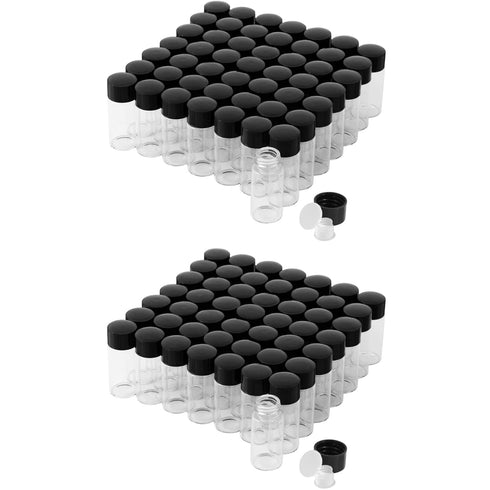10ml Clear Glass Vials, 100PCS with Screw Caps & Plastic Stoppers, Leak-Proof Small Liquid Sample Vial