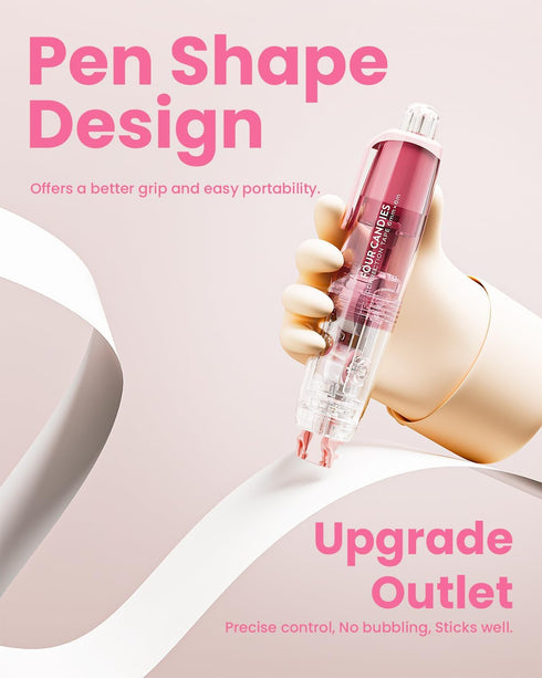 Four Candies 4PCS Refillable Retractable White Out Correction Tape, Colorful Mini Aesthetic Pen Shaped Quick Dry Easy